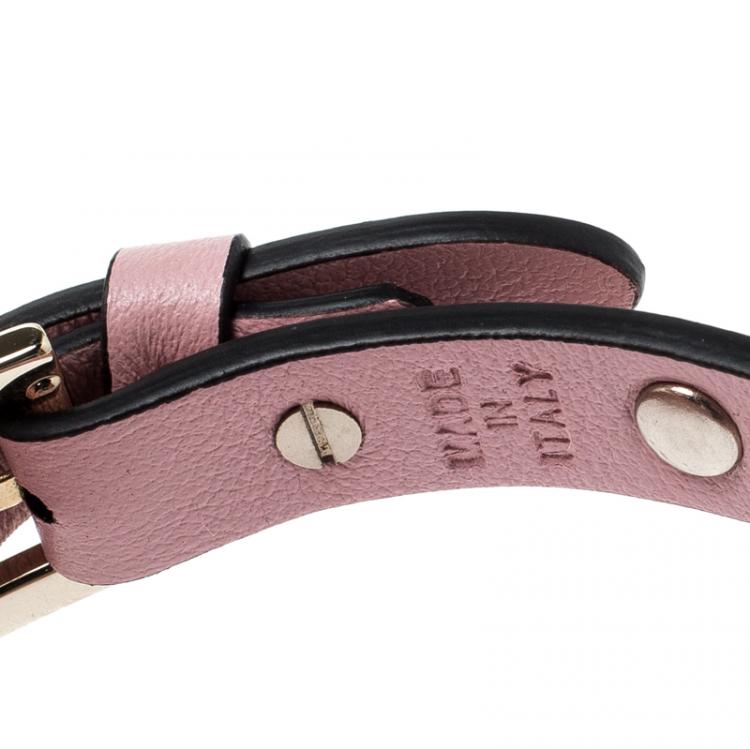 مملوكة مسبقًا Valentino Loto Leather Rockstud Bracelet
