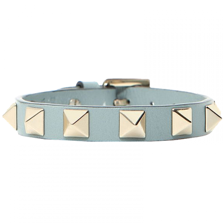 Pre Owned Valentino Nube Leather Rockstud Bracelet