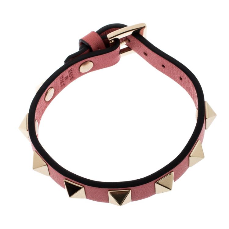 مملوكة مسبقًا Valentino Tropical Sunrise Leather Rockstud Bracelet
