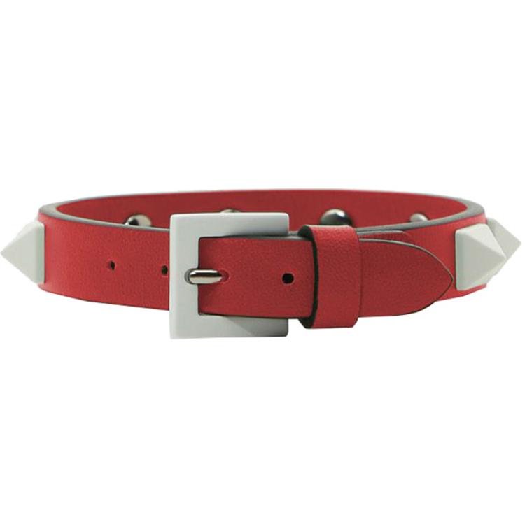 مملوكة مسبقًا Valentino Rosso V. Leather Rockstud Bracelet