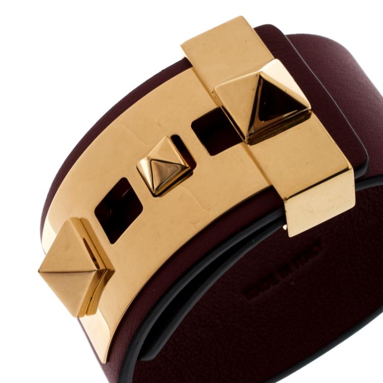 مملوكة مسبقًا Valentino Sarcelle Leather Rockstud No Limit Bracelet