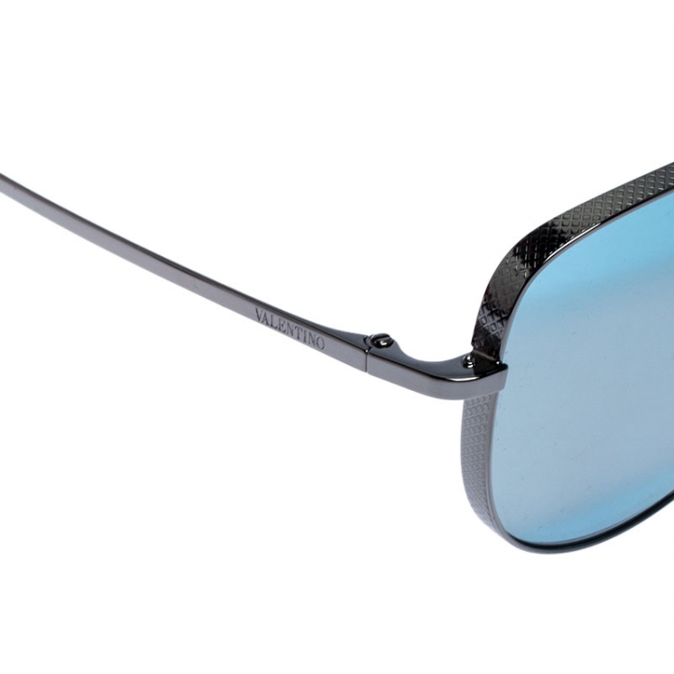 Pre Owned Valentino Silver Mirror VA 2012 Sunglasses 
