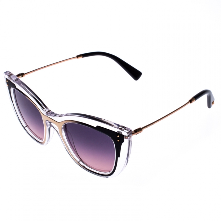Pre Owned Valentino Transparent/Purple Gradient VA4031 Sunglasses