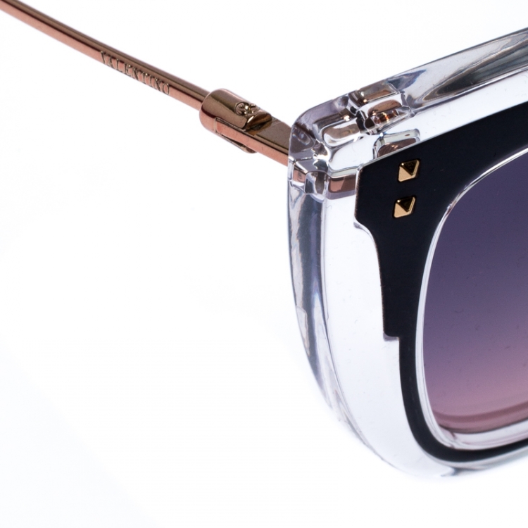 Pre Owned Valentino Transparent/Purple Gradient VA4031 Sunglasses