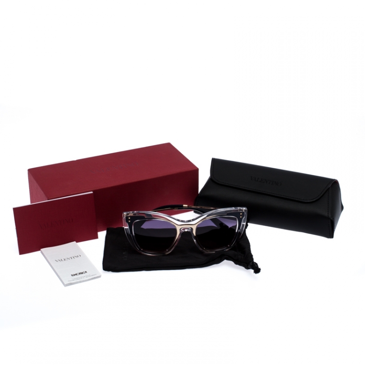 Pre Owned Valentino Transparent/Purple Gradient VA4031 Sunglasses