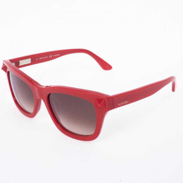 Pre Owned Valentino Red Stud 681S Womens Sunglasses