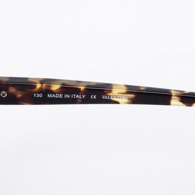 مملوكة مسبقًا Valentino Leopard 622S Studded Cat Eye Womens Sunglasses