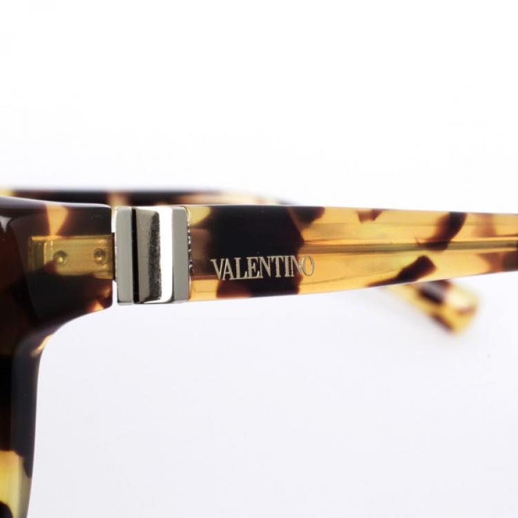مملوكة مسبقًا Valentino Leopard 622S Studded Cat Eye Womens Sunglasses