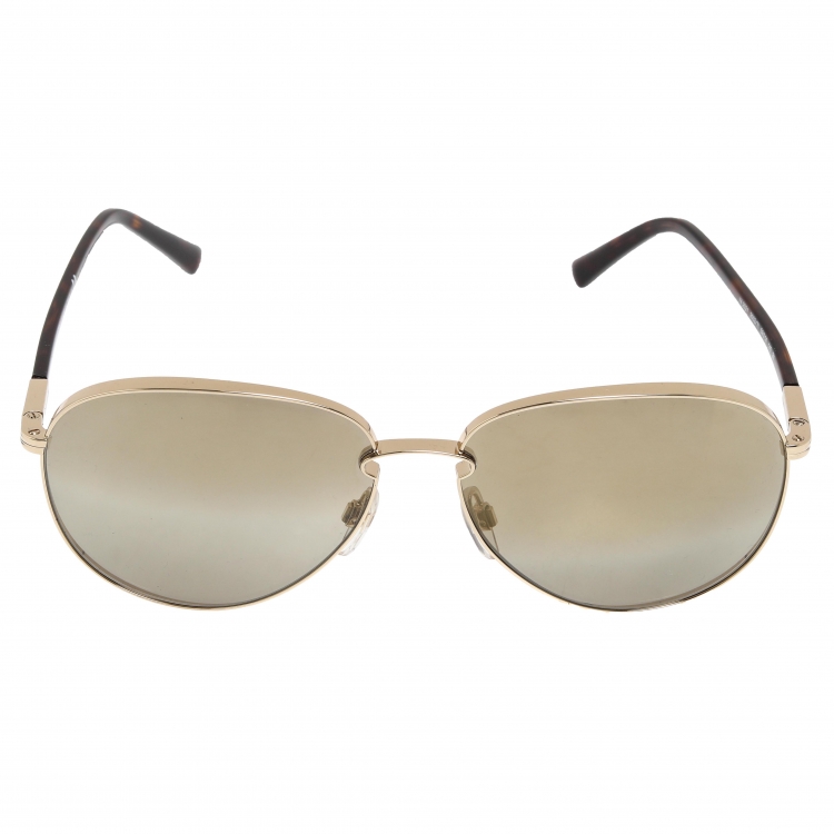 مملوكة مسبقًا Valentino Brown/Gold Gradient VA2021 Aviator Sunglasses