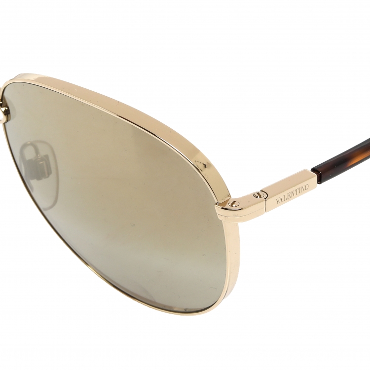 مملوكة مسبقًا Valentino Brown/Gold Gradient VA2021 Aviator Sunglasses