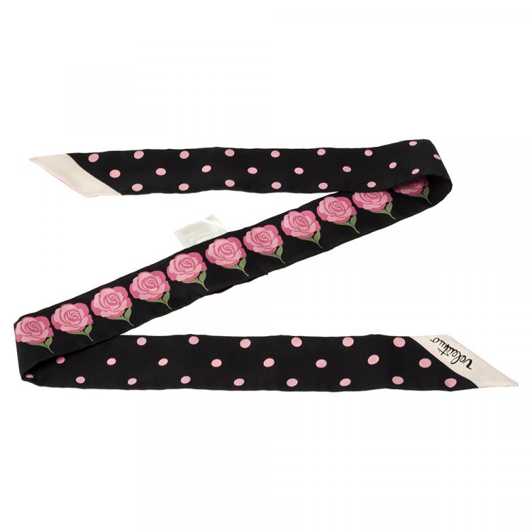 Valentino Nero/Avorio Rose Degrade' Scarf Bandeau (6*180