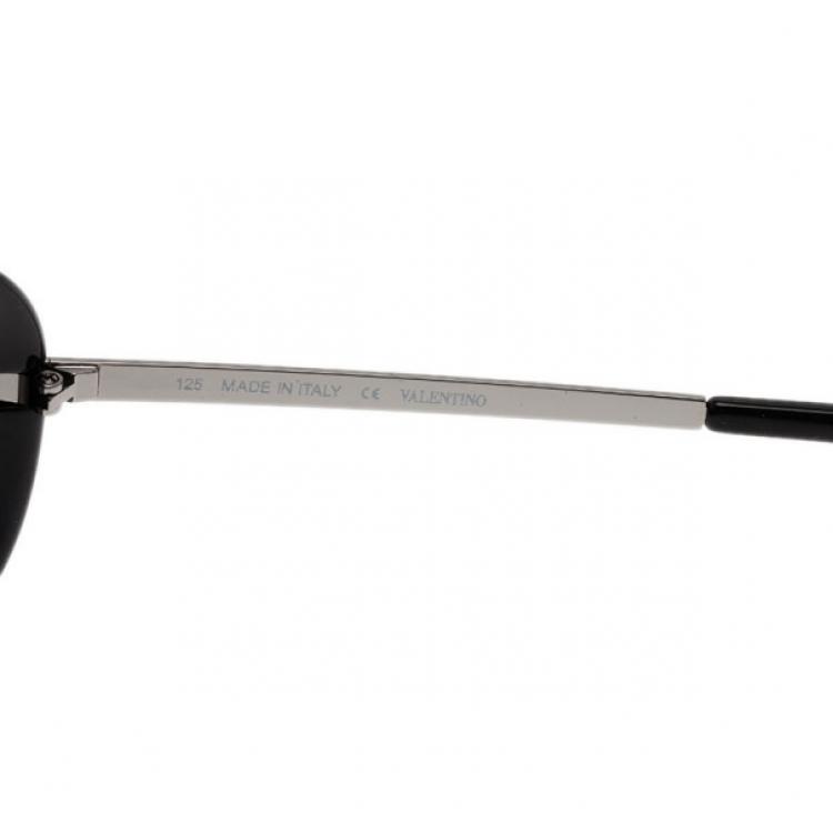 Pre Owned Valentino Black Studded Wrap Sunglasses