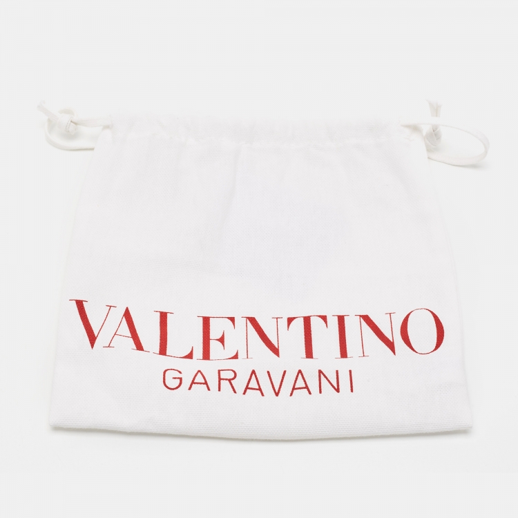 Pre Owned Valentino Black/Off White Leather VLogo Reversible Belt 75CM