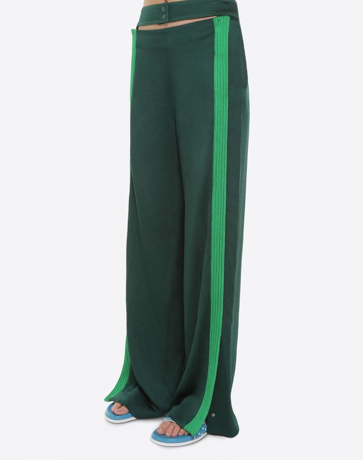 Pre Owned Valentino Jungle/Peppermint Satin Hammered Trousers M