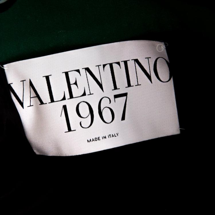 Pre Owned Valentino Green/Powder Green Tiger Re-Edition Printed Crepe Couture Skirt M