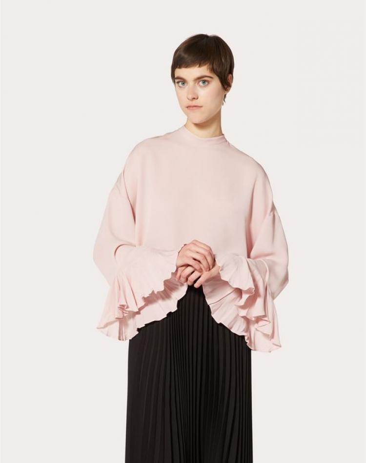 Pre Owned Valentino Light Pink Georgette Top Medium /IT 42
