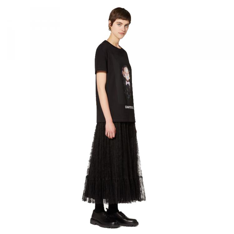 Valentino Black Cotton Izumi Miyazaki Print Crew Neck T Shirt L