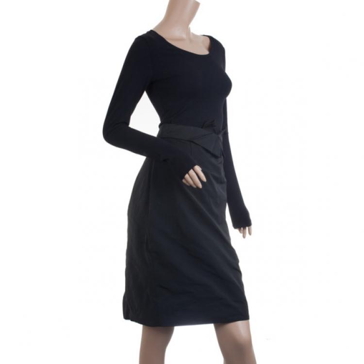 Pre Owned Valentino Black Bow Midi Skirt M