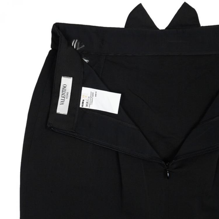 Pre Owned Valentino Black Bow Midi Skirt M