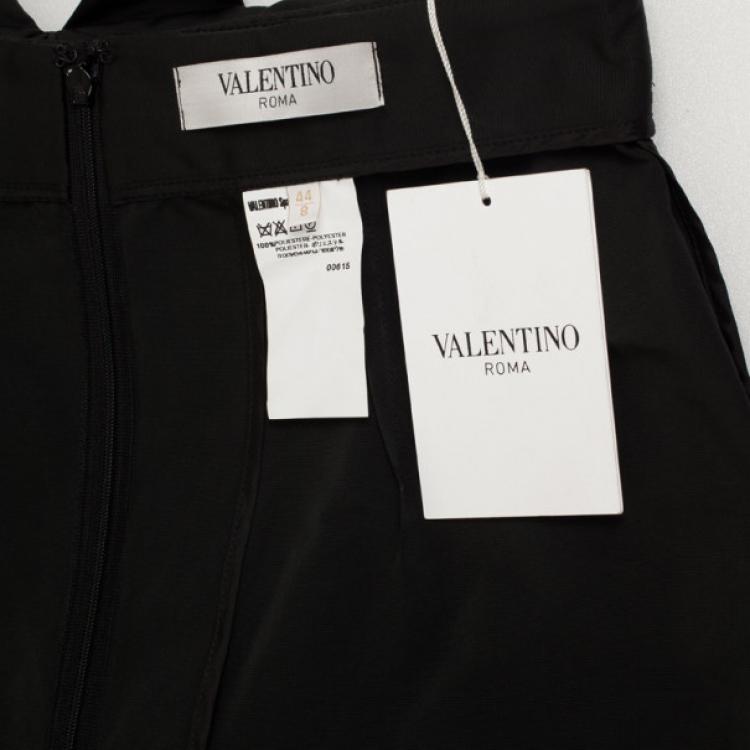 Pre Owned Valentino Black Bow Midi Skirt M