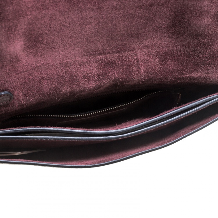 Pre Owned Valentino Burgundy Leather Rockstud Wristlet Clutch