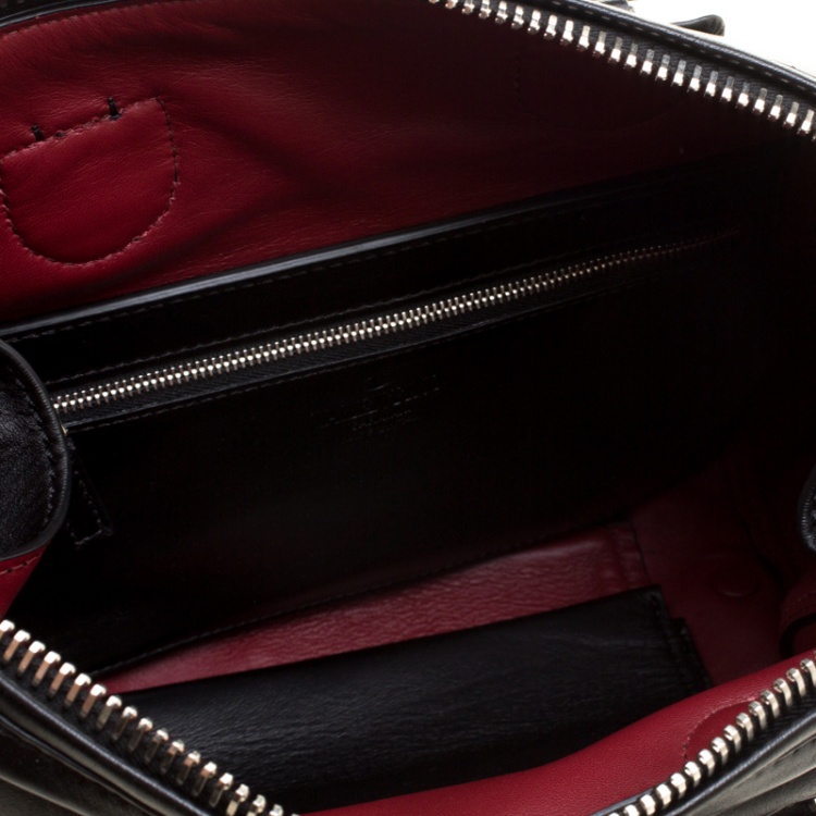 Pre Owned Valentino Black Leather Bowling Bag