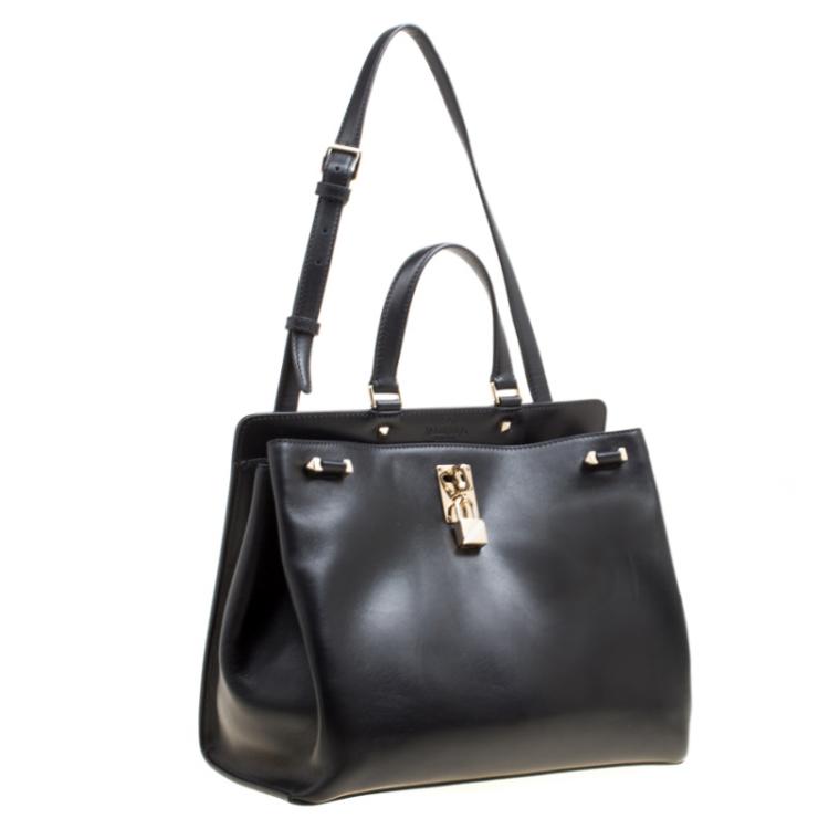Pre Owned Valentino Black Leather Large Joylock Top Handle Bag