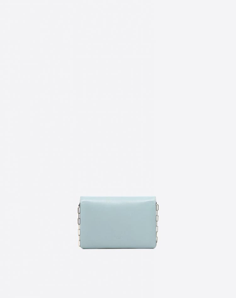 Pre Owned Valentino Nube Soft Leather V Rivet Clutch Bag