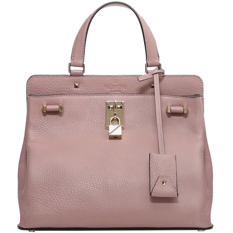 Pre Owned Valentino Lipstick Leather Medium Joylock Top Handle Bag