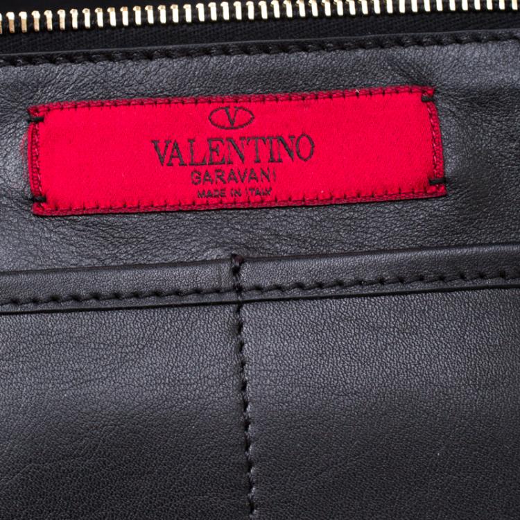 Pre Owned Valentino Black Leather Rockstud Trapeze Tote