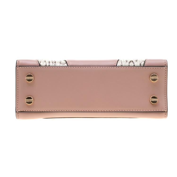 Pre Owned Valentino Dusty Rose/Roccia Ayers Leather Top Handle Bag