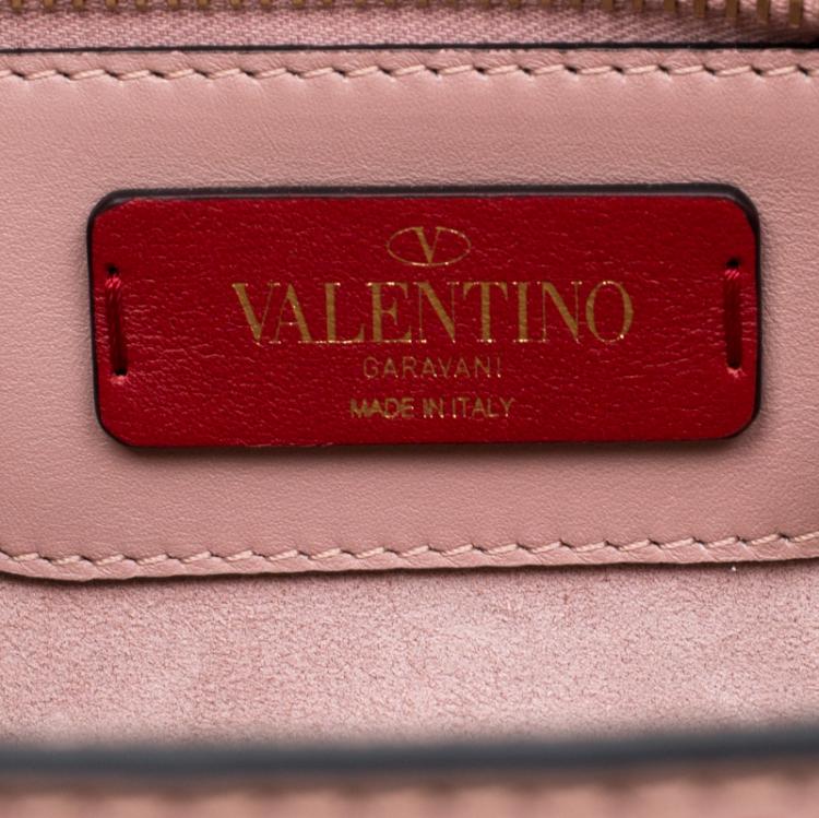 Pre Owned Valentino Dusty Rose/Roccia Ayers Leather Top Handle Bag