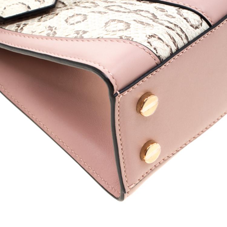 Pre Owned Valentino Dusty Rose/Roccia Ayers Leather Top Handle Bag