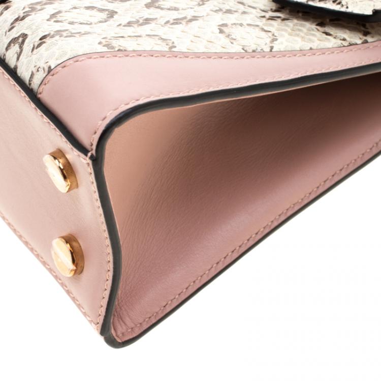 Pre Owned Valentino Dusty Rose/Roccia Ayers Leather Top Handle Bag