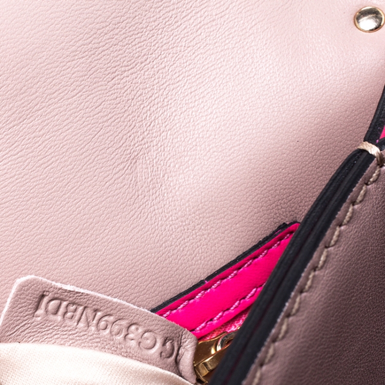 Pre Owned Valentino Hot Pink Leather Rockstud Wristlet Clutch