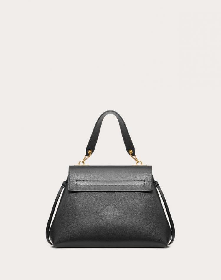 مملوكة مسبقًا Valentino Black Leather Small VRING Top Handle Bag