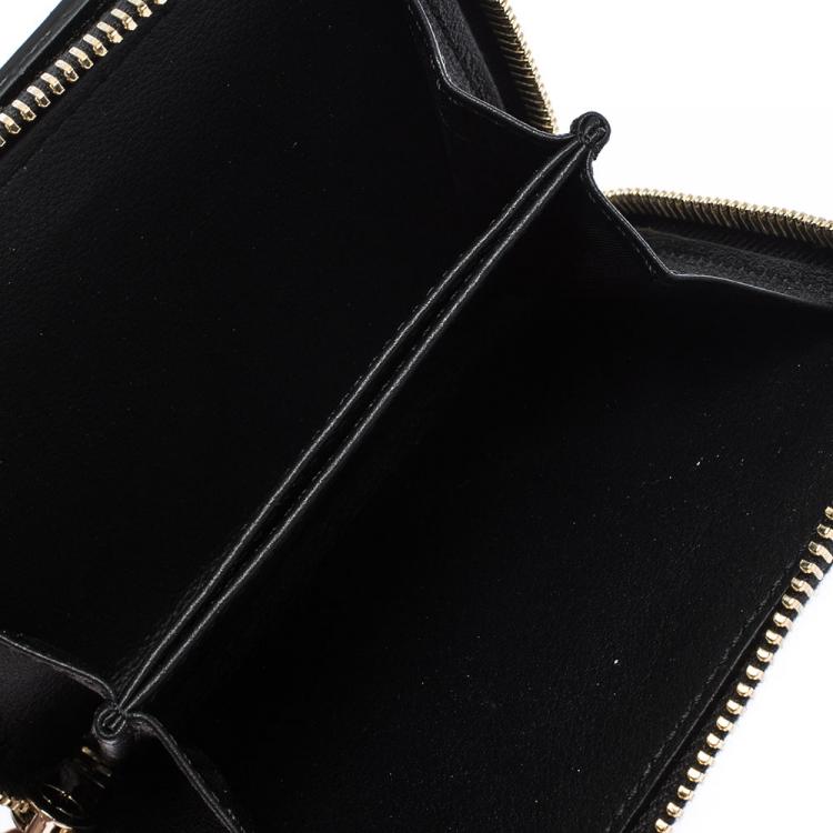 Pre Owned Valentino Black Leather Rockstud Coin Purse