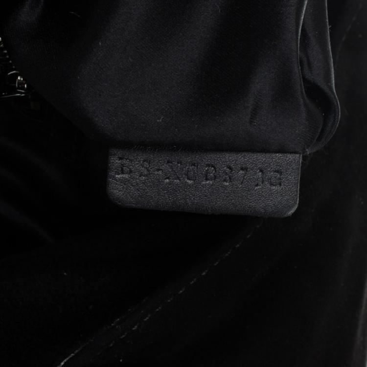 Pre Owned Valentino Nuage Bow Black Hobo with Crystal Bag