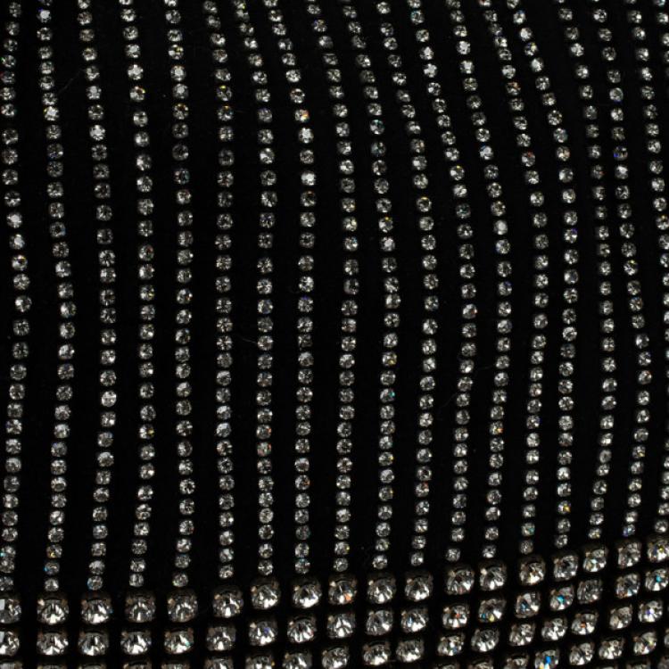 Pre Owned Valentino Nuage Bow Black Hobo with Crystal Bag