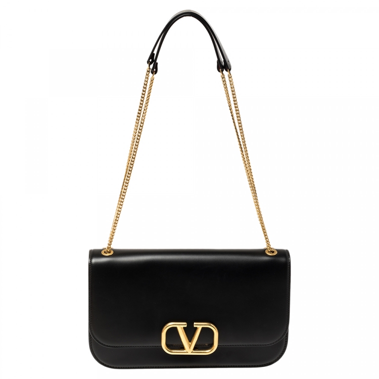Valentino Bags Ocarina Shoulder Bag Black Satchel - Boros Bags