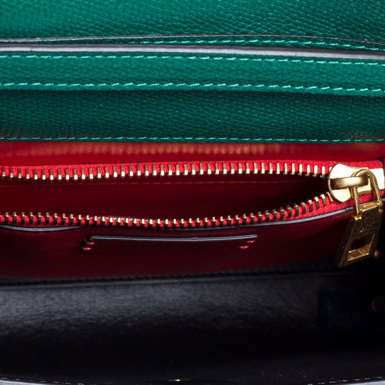 مملوكة مسبقًا Valentino Jungle Green Leather Small VSLING Top Handle Bag