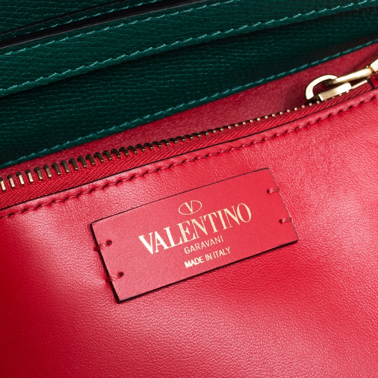 مملوكة مسبقًا Valentino Jungle Green Leather Small VSLING Top Handle Bag