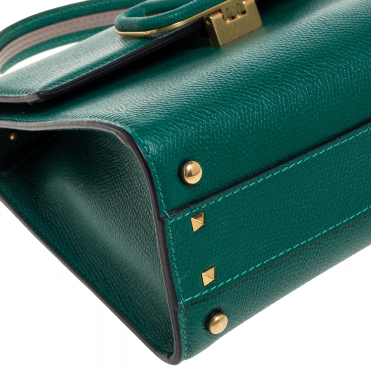 مملوكة مسبقًا Valentino Jungle Green Leather Small VSLING Top Handle Bag