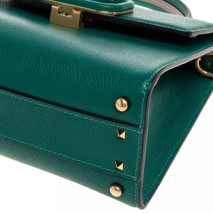 مملوكة مسبقًا Valentino Jungle Green Leather Small VSLING Top Handle Bag