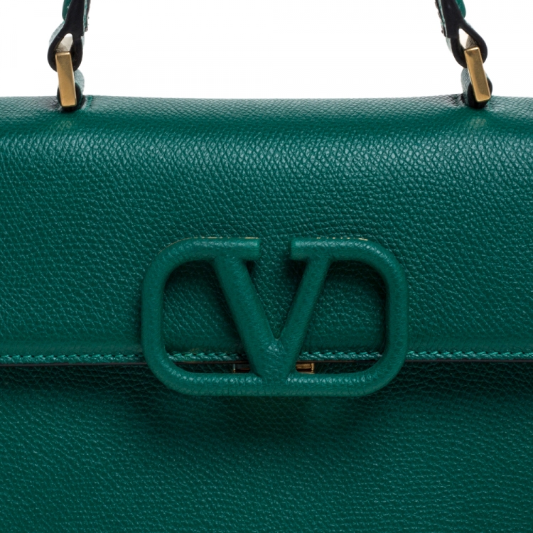 مملوكة مسبقًا Valentino Jungle Green Leather Small VSLING Top Handle Bag