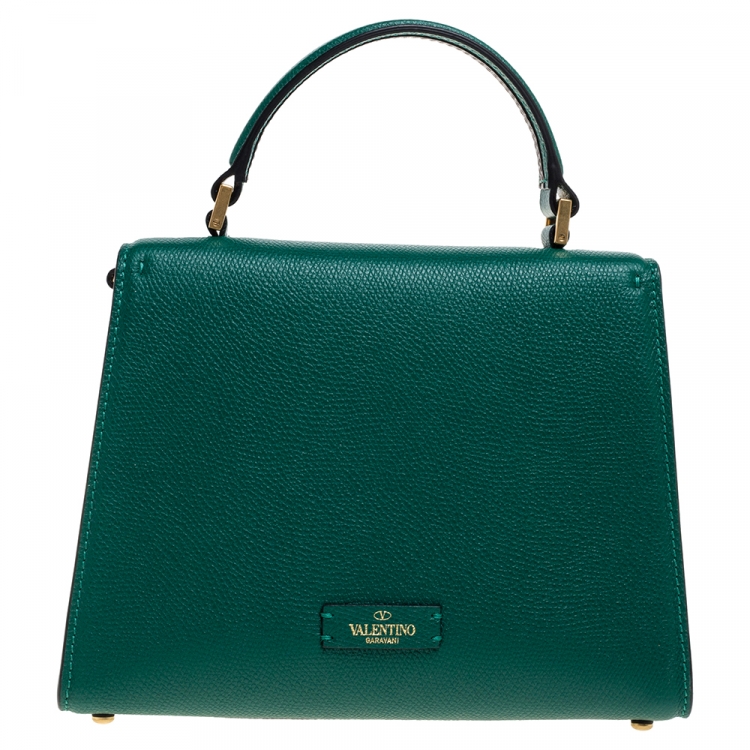 مملوكة مسبقًا Valentino Jungle Green Leather Small VSLING Top Handle Bag
