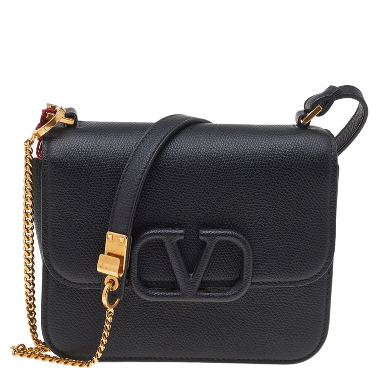 ショルダーバッグ・ポシェット VALENTINO VSLING SHOULDER BAG Valentino Black Leather Small VSling Shoulder Bag Valentino