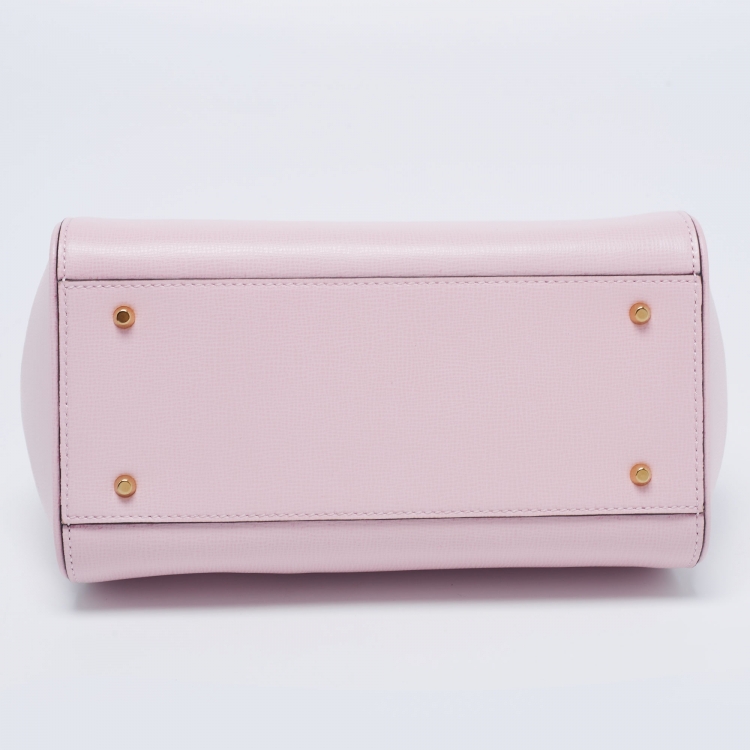 Pre Owned Valentino Pink Leather Small Alcove Top Handle Bag