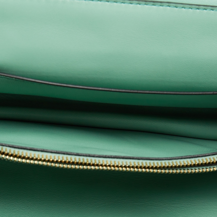 Pre Owned Valentino Mint Green Leather Stud Shoulder Bag