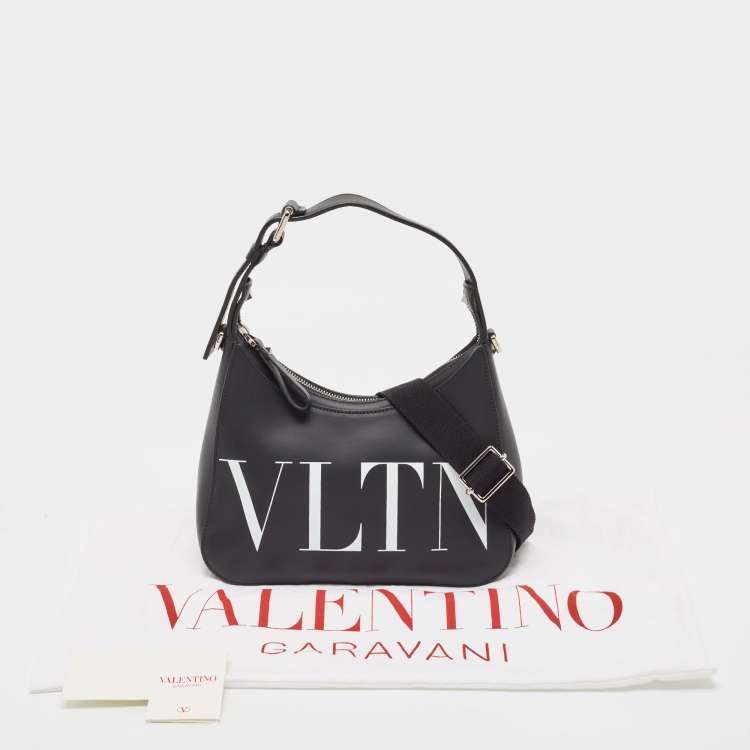 Pre Owned Valentino Black Leather Small VLTN Hobo